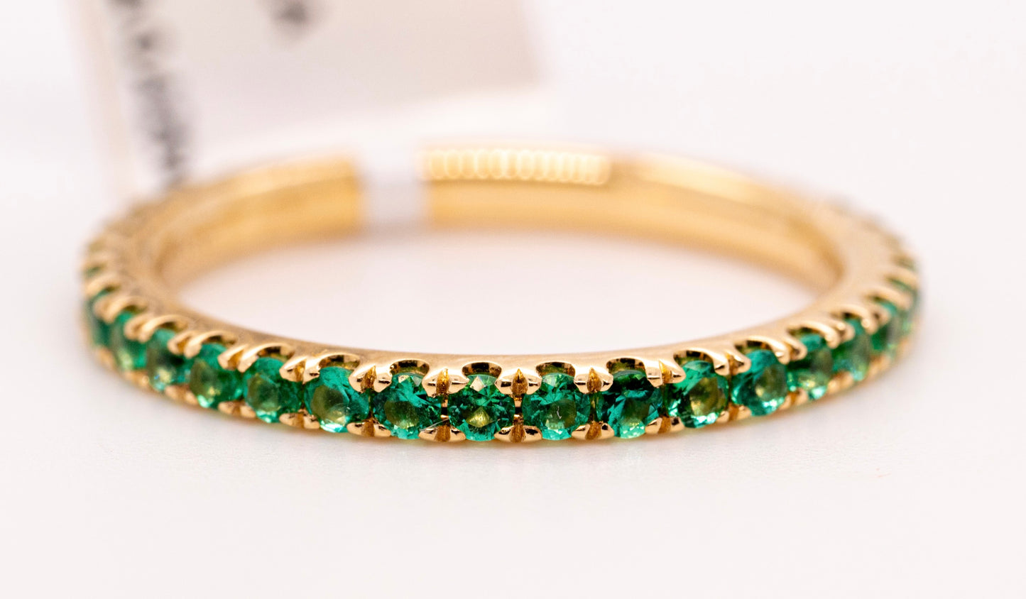 14K Yellow Gold Emerald Stacklable Ring