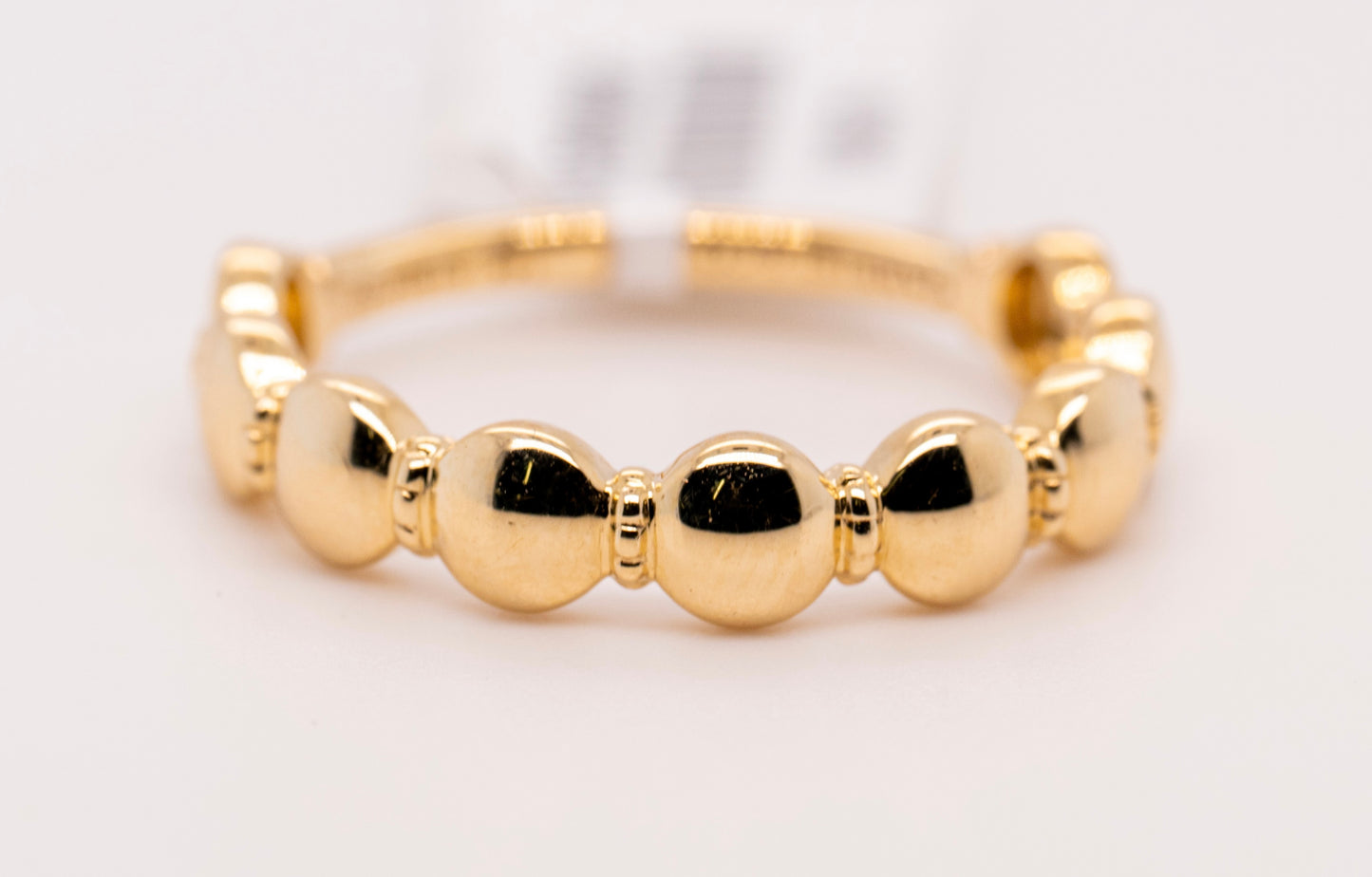 14K Yellow Gold Round Station Stackable Ring