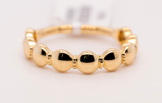 14K Yellow Gold Round Station Stackable Ring