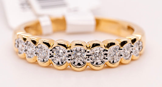 Allison-Kaufman 14K Yellow Gold and Diamond Band