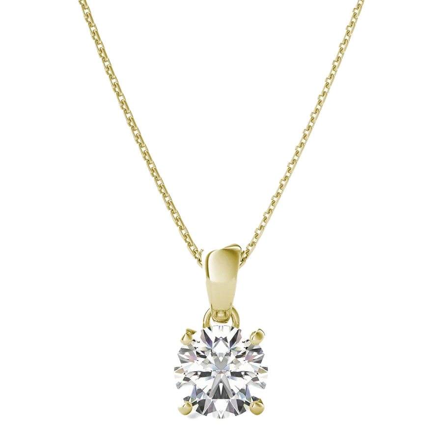 1 Carat Yellow Gold Solitaire Diamond Pendant