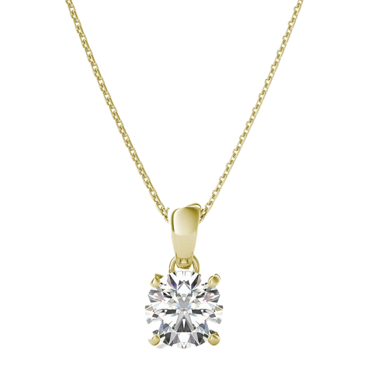1 Carat Yellow Gold Solitaire Diamond Pendant
