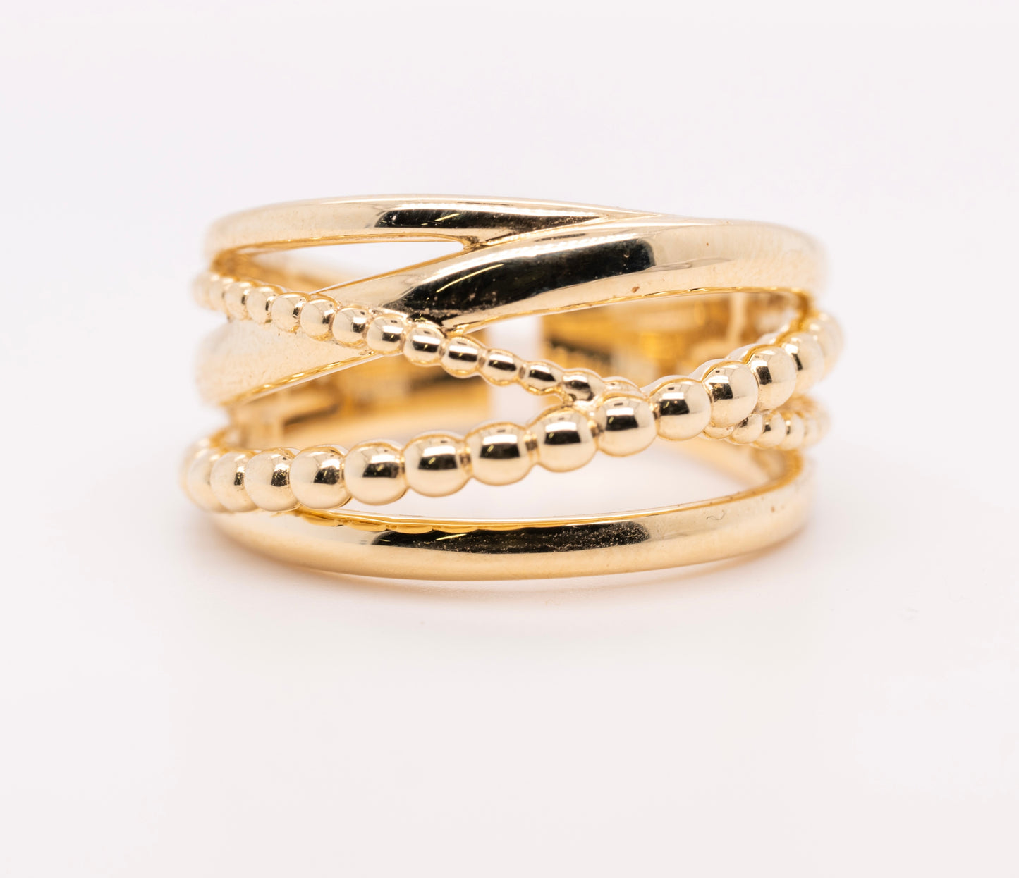 14K Yellow Gold Bujukan Criss Cross Ring