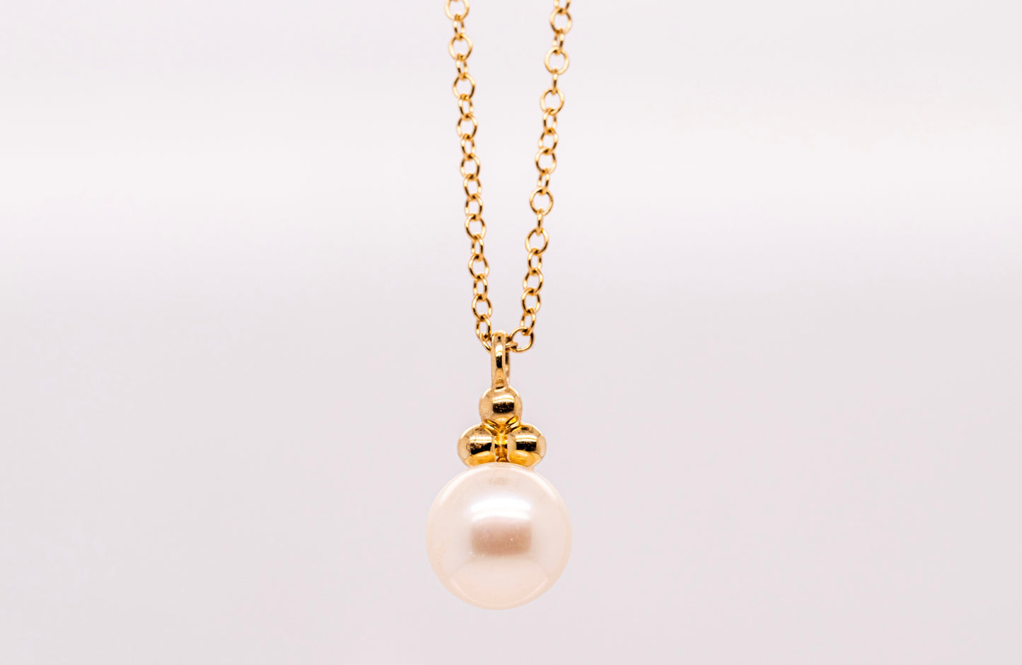 14K Yellow Gold Pearl Bujukan Drop Pendant Necklace