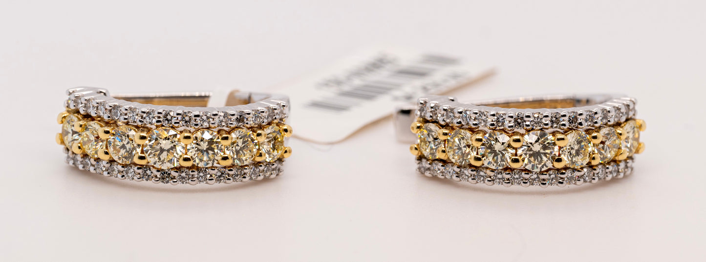 Allison-Kaufman Yellow and White Gold Huggie Earrings