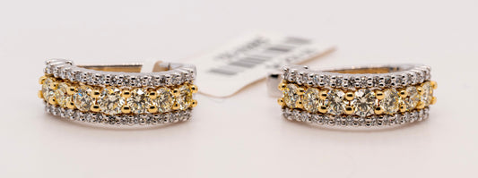Allison-Kaufman Yellow and White Gold Huggie Earrings