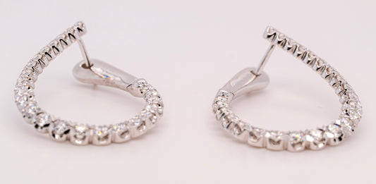 Allison-Kaufman White Gold Diamond Hoops