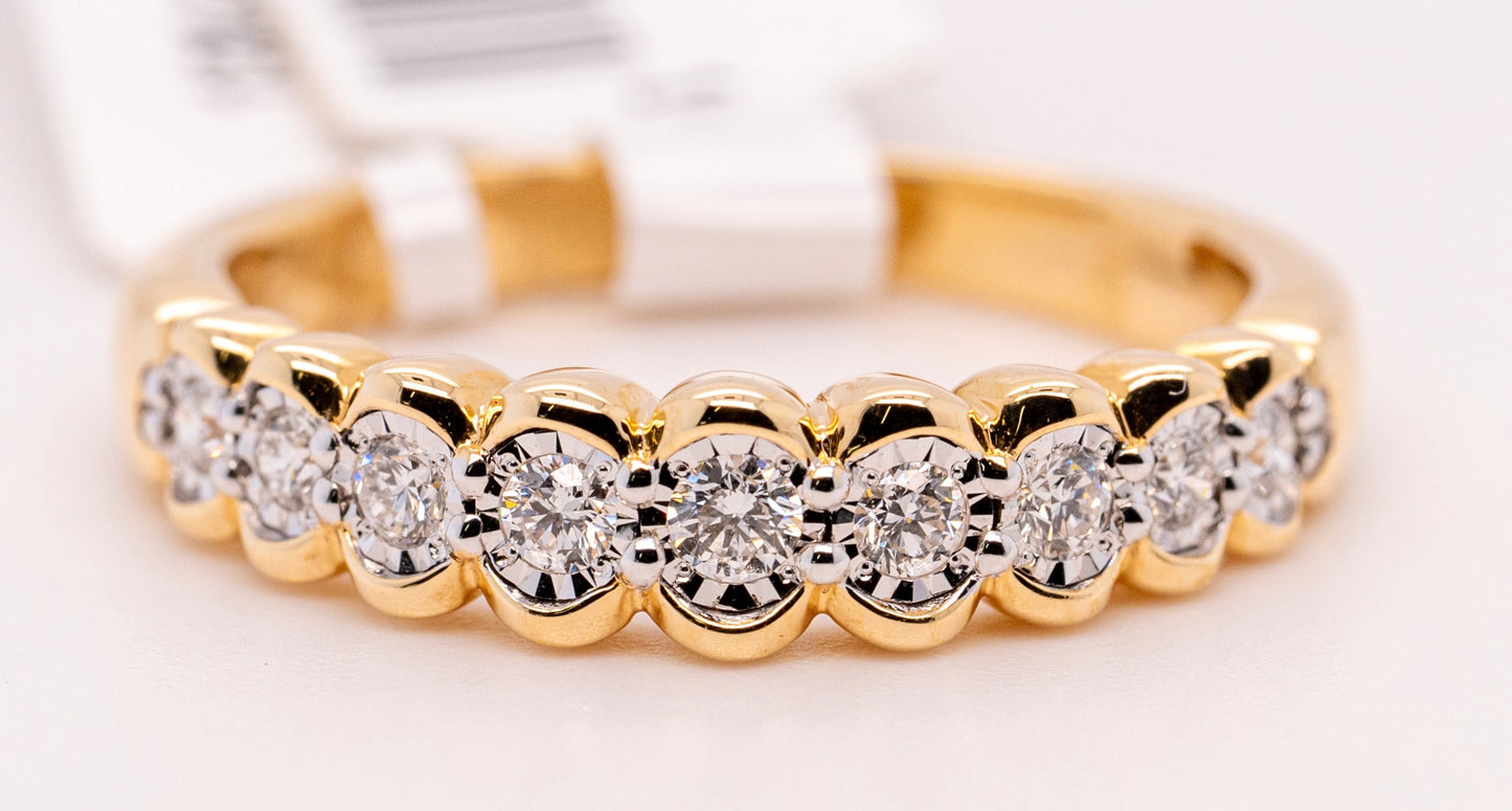Allison-Kaufman 14K Yellow Gold and Diamond Band