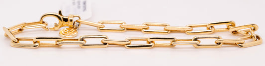 14K Yellow Gold Elongated Chain Bracelet